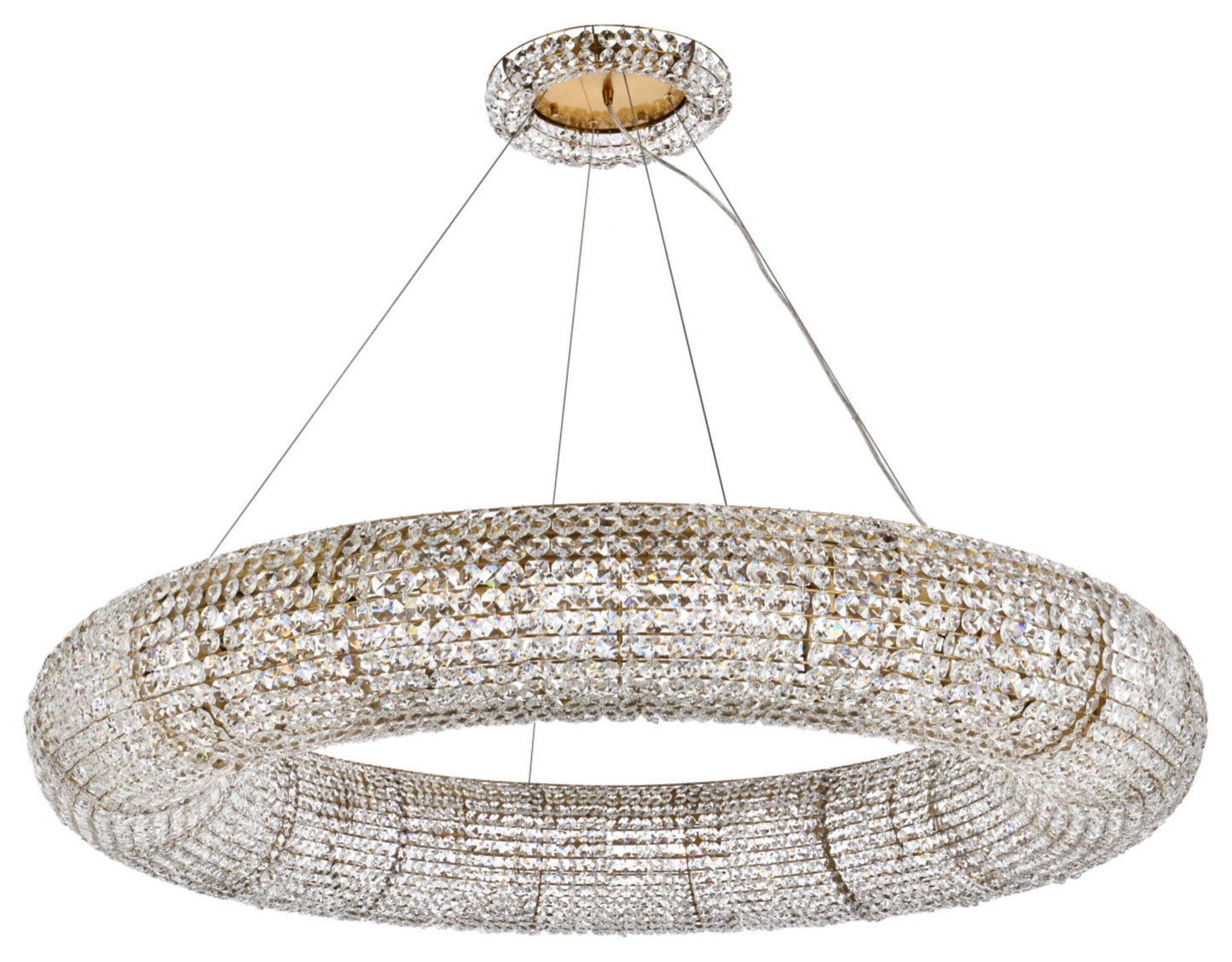 Elegant Lighting 2114G52/RC Paris 20 Light 52"W Crystal Ring - ChromeBy Elegant Furniture & Lighting