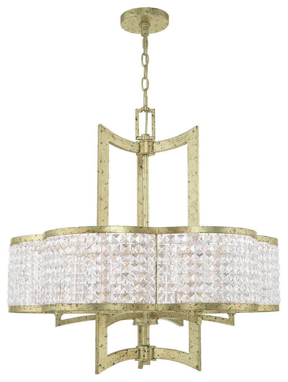 Grammercy 6 Light Chandelier, Hand Applied Winter GoldBy Livex Lighting Inc.
