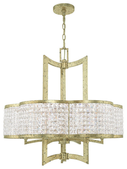 Grammercy 6 Light Chandelier, Hand Applied Winter GoldBy Livex Lighting Inc.