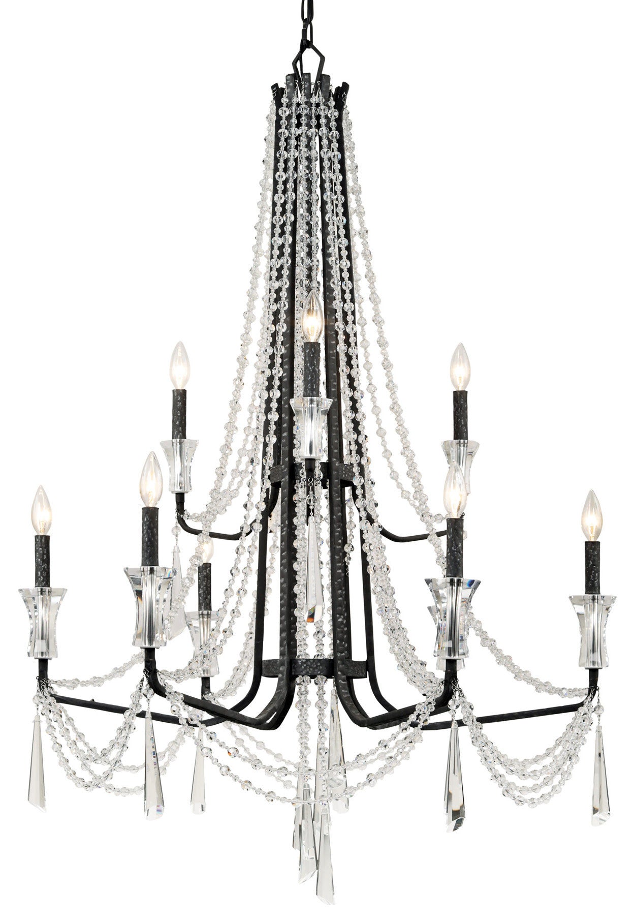 Varaluz 270C09 Barcelona 9 Light 35"W Crystal Chandelier - OnyxBy Varaluz