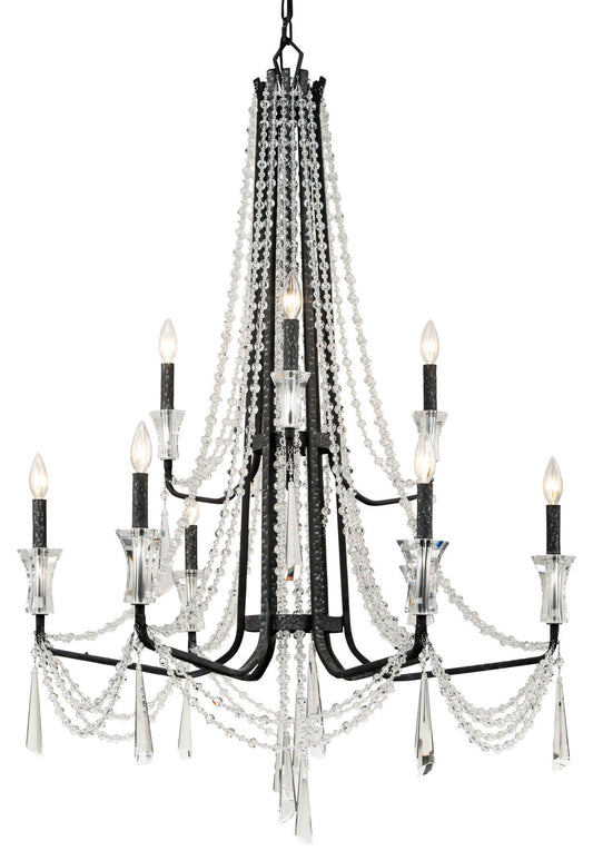 Varaluz 270C09 Barcelona 9 Light 35"W Crystal Chandelier - OnyxBy Varaluz
