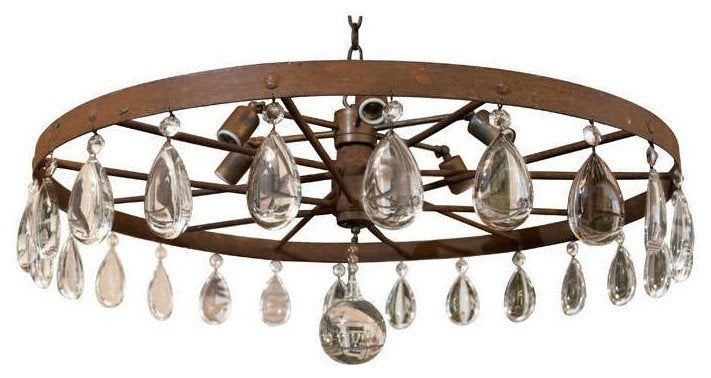Rusted Wagon Wheel ChandelierBy EcoFirstArt