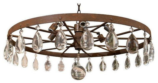 Rusted Wagon Wheel ChandelierBy EcoFirstArt