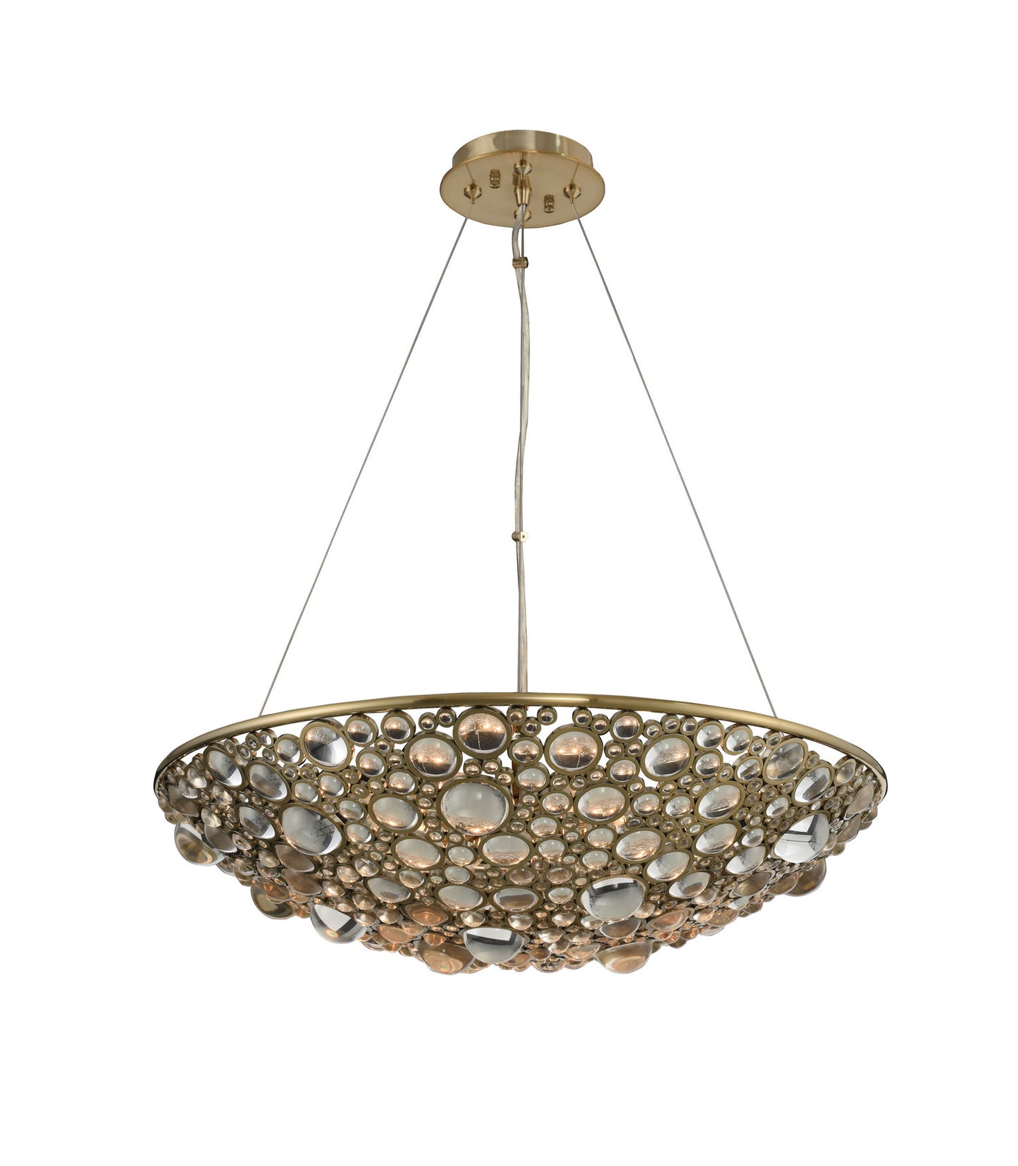 Ciottolo 24x6" 8-Light Modern Large Pendants by AllegriBy Allegri Crystal by Kalco Lighting
