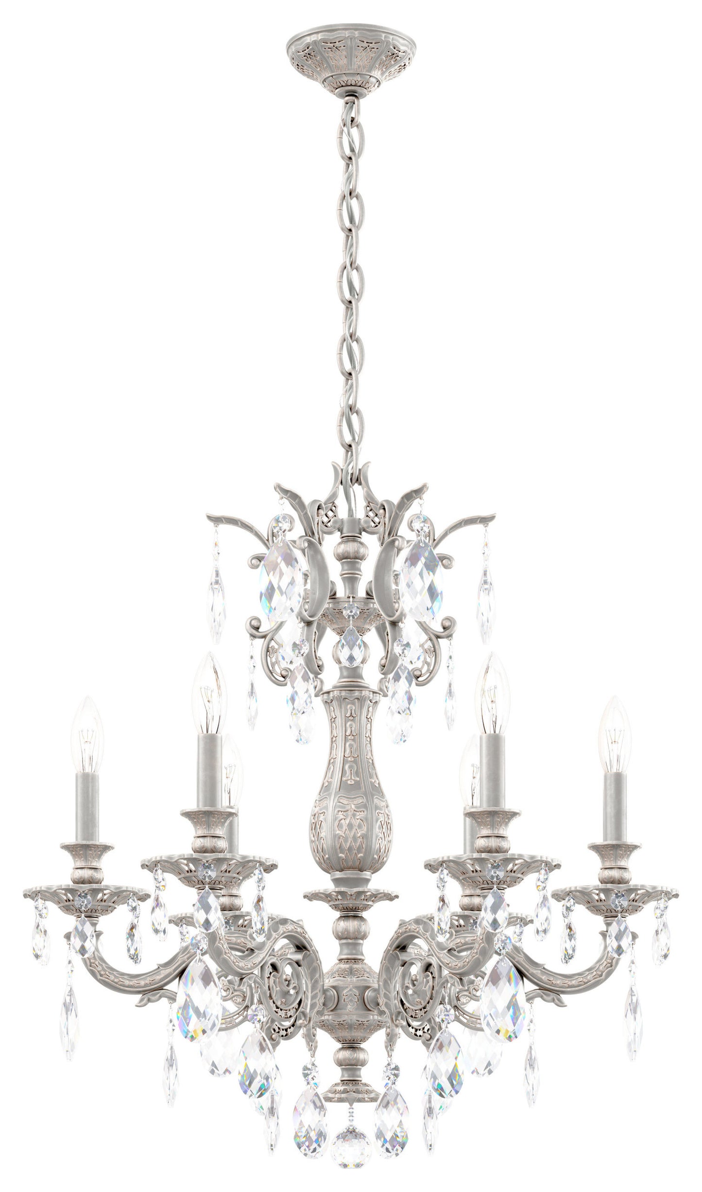 Schonbek 5676-84S 6 Light Crystal Chandelier, Royal PewterBy Schonbek
