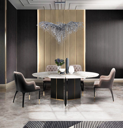 Gold Crystal Branch Chandelier With Champagne Crystals, SilverBy Design Living