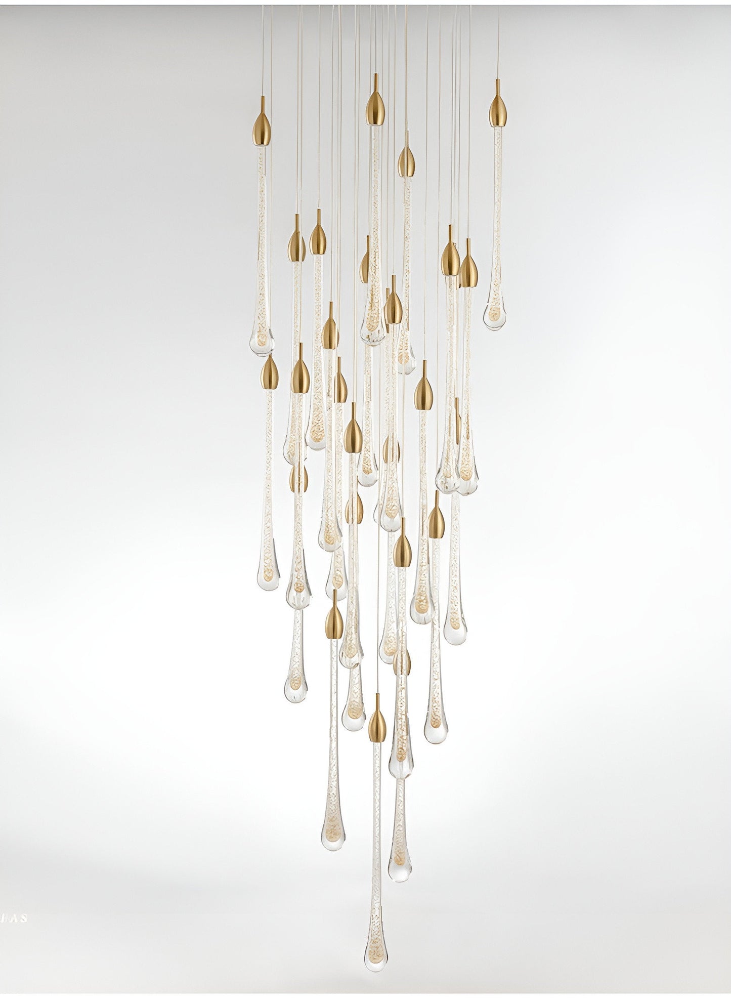 Castagniers | Staircase Gold Crystal Chandelier, 18 Lights (2)By Miron Demid LLC