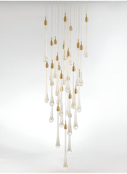 Castagniers | Staircase Gold Crystal Chandelier, 18 Lights (2)By Miron Demid LLC