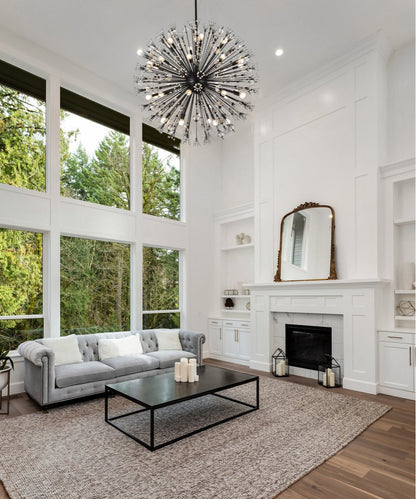 Elegant Lighting 2500D44BK Vera 44 inch crystal starburst round pendant in blackBy Elegant Furniture & Lighting