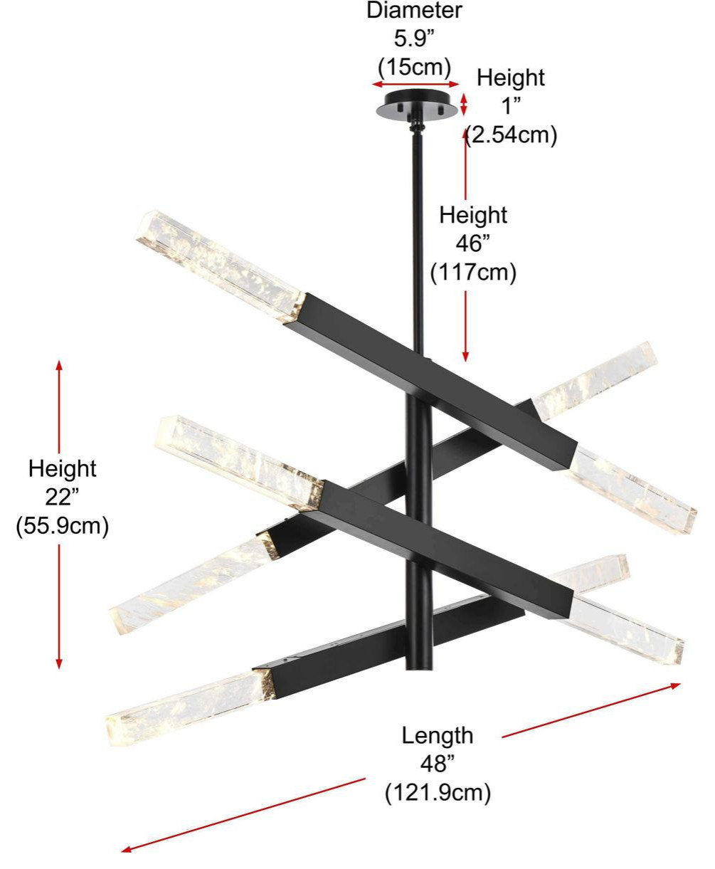 Ari 8 Light Pendant, BlackBy Elegant Furniture & Lighting