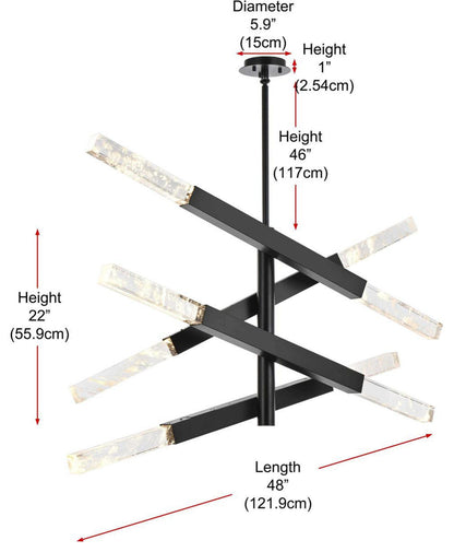 Ari 8 Light Pendant, BlackBy Elegant Furniture & Lighting
