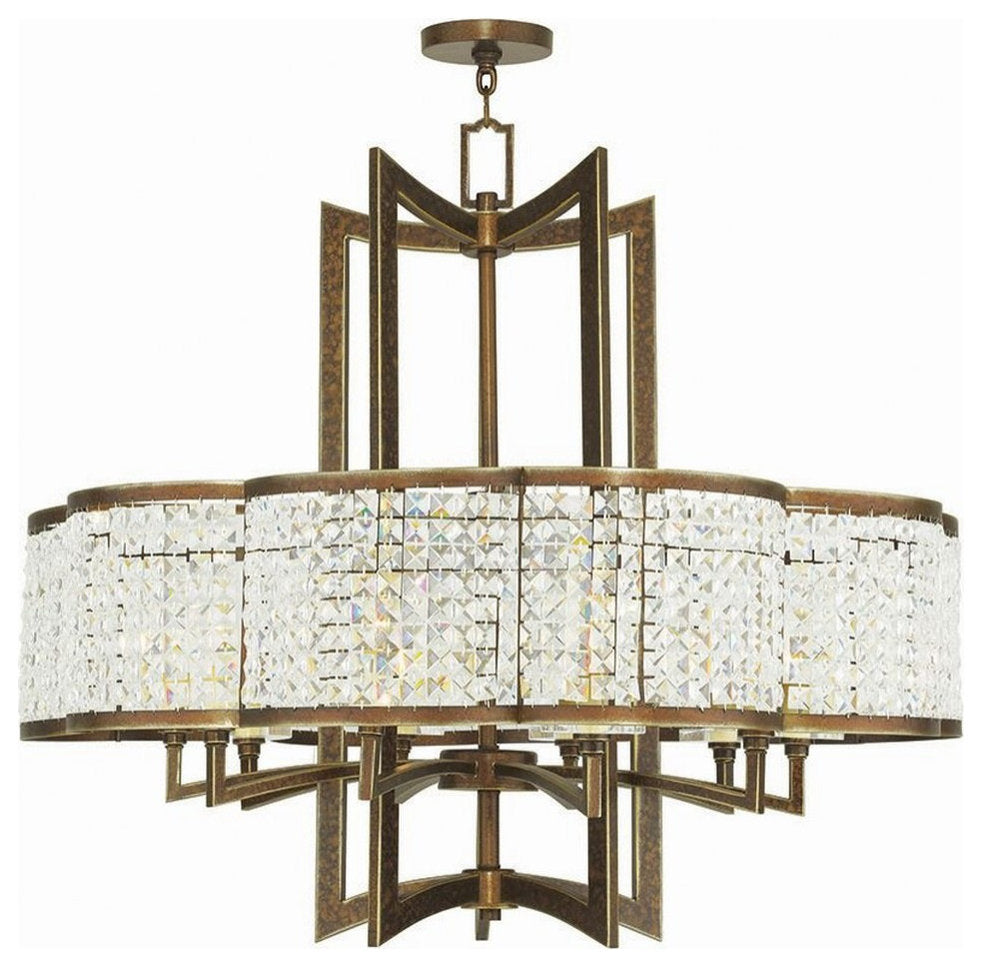 Traditional Ten Light Chandelier-Hand Painted Palacial Bronze FinishBy Bailey Street Home