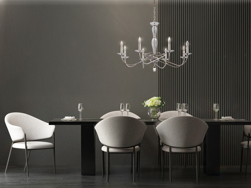 Arabesque 8 Light Chandelier, Black MatteBy Schonbek
