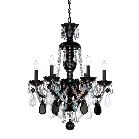 Schonbek 5535BK, 6 Light Crystal Chandelier In Jet BlackBy Schonbek