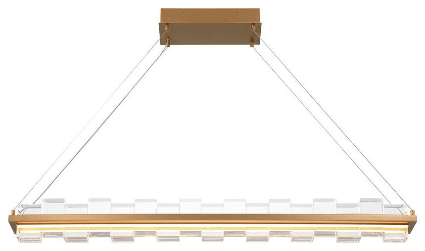 Eurofase Bruco 2 Light LED Chandelier, Gold/Clear Crystal Square - 46803-023By Eurofase Lighting