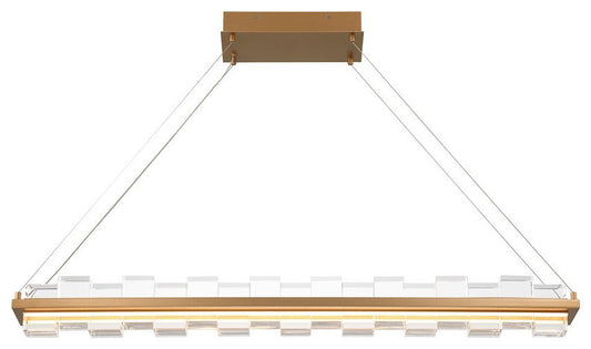 Eurofase Bruco 2 Light LED Chandelier, Gold/Clear Crystal Square - 46803-023By Eurofase Lighting