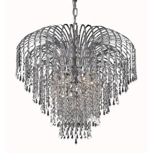 Falls Chrome Six-Light 25-Inch Chandelier with Royal Cut Clear Crystal
