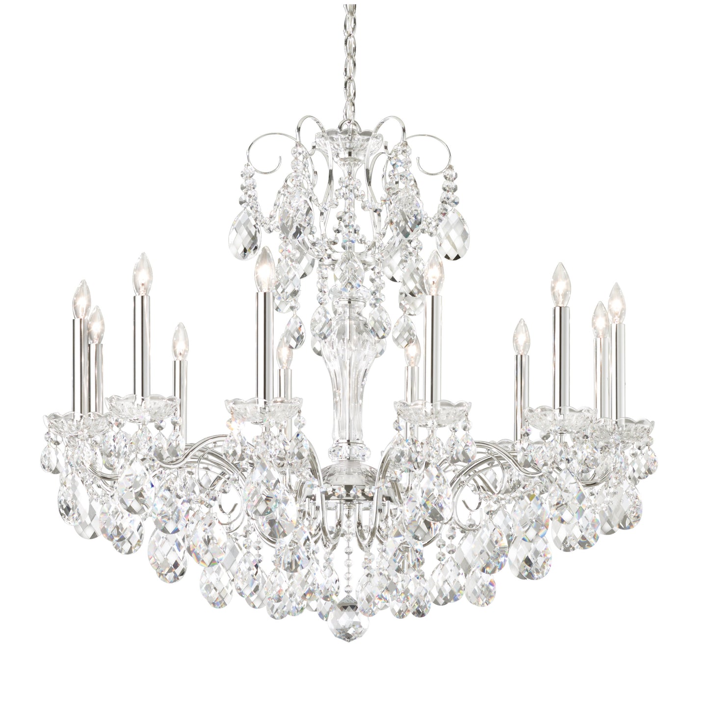 Schonbek St1849N-40H 12 Light Crystal Chandelier, Polished SilverBy Schonbek