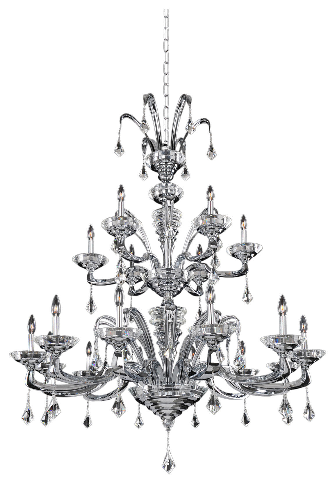 Cosimo 48x58.5" 18 Lt Modern Classic-Contemporary Large Chandeliers by AllegriBy Allegri Crystal by Kalco Lighting