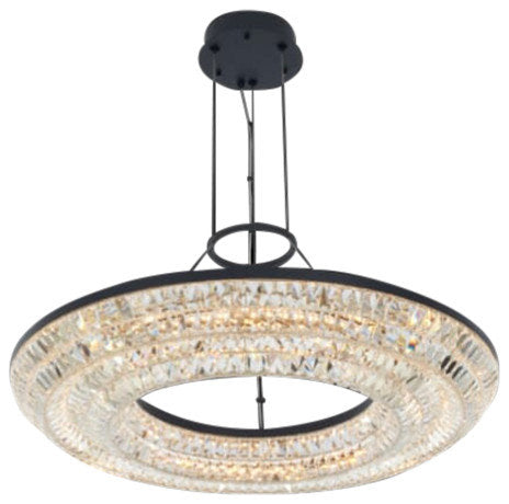 Matte Black LED Pendant from the Zaga CollectionBy Allegri Crystal by Kalco Lighting