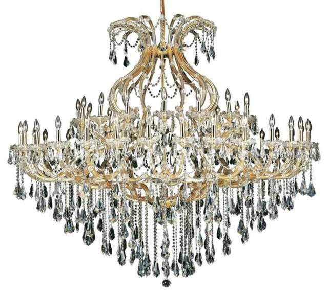 2801 Maria Theresa Collection Large Hanging Fixture, Clear, Royal CutBy Elegant Furniture & Lighting