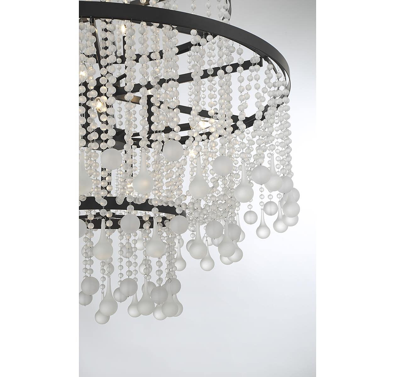 Luna 15-Light Chandelier, Warm Brass or Matte Black, Matte BlackBy Savoy House