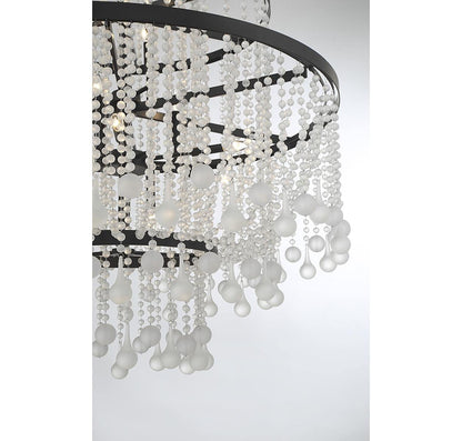 Luna 15-Light Chandelier, Warm Brass or Matte Black, Matte BlackBy Savoy House