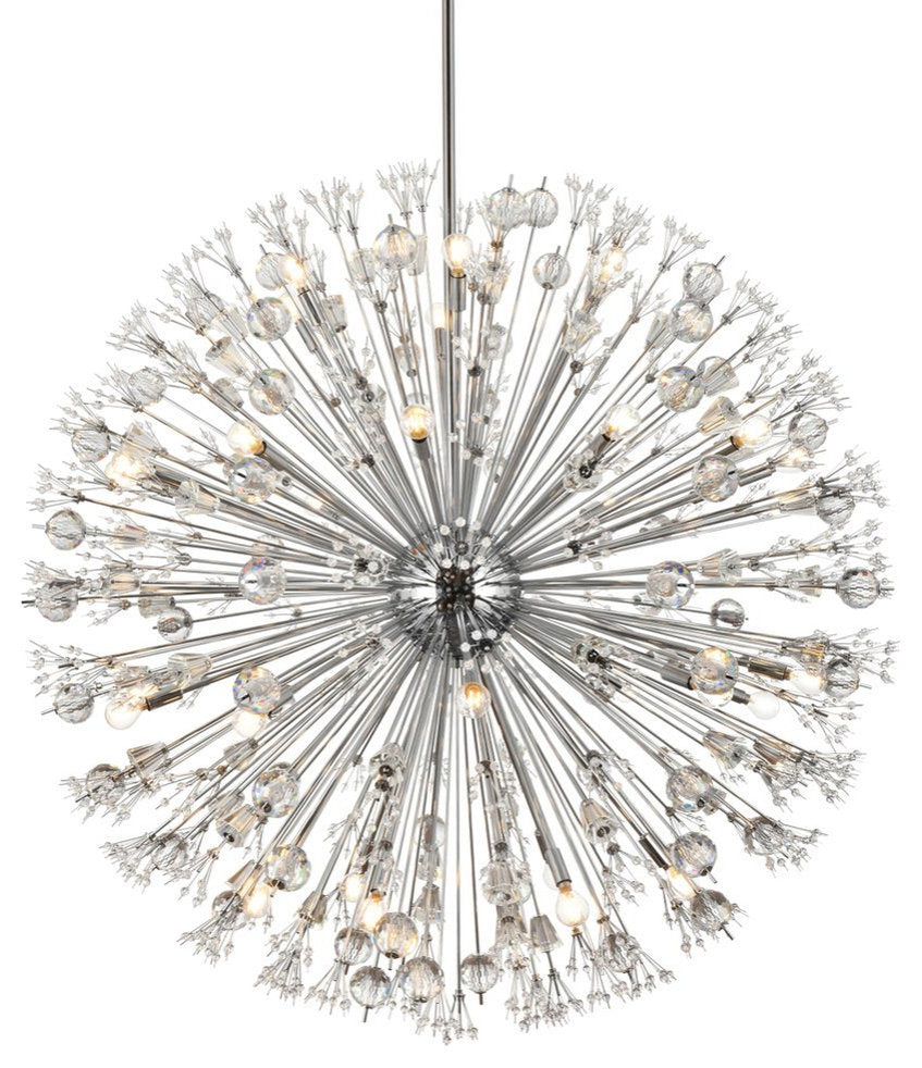 Elegant Lighting 2500D50C Vera 50 inch crystal starburst round pendant in chromeBy Elegant Furniture & Lighting