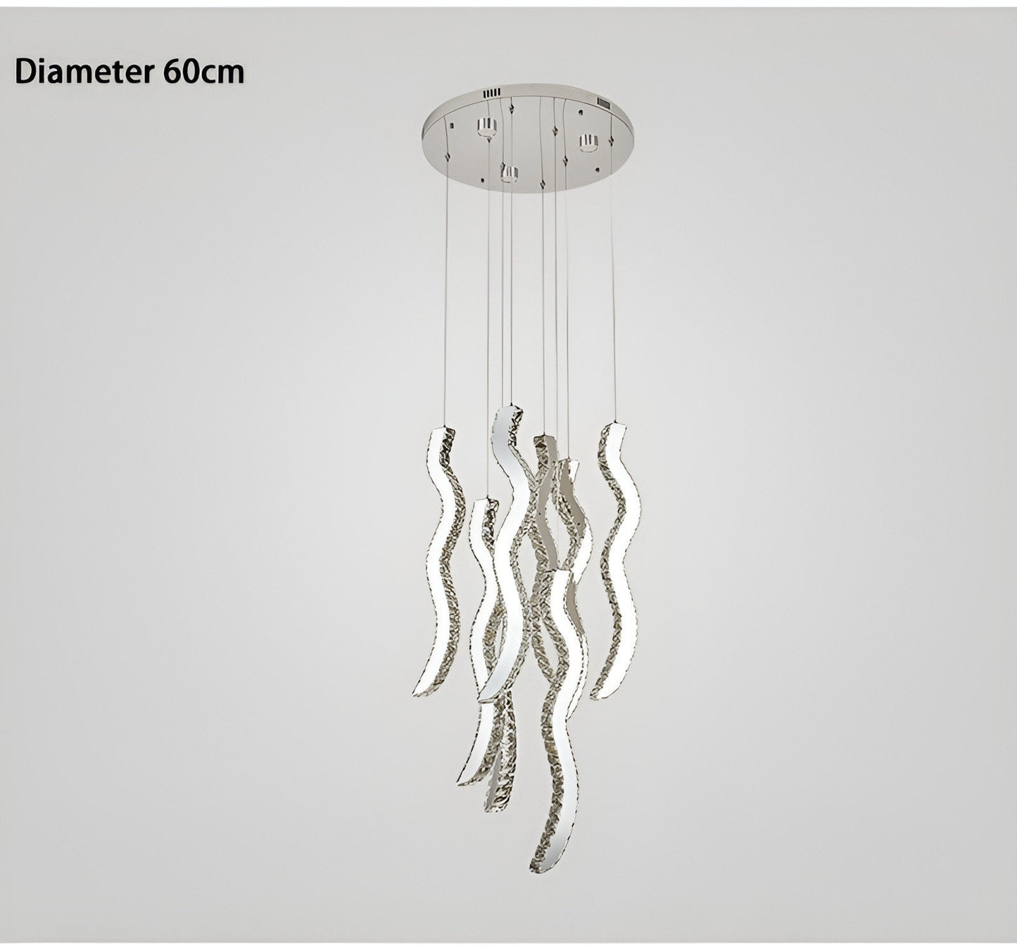 Menaggio | Gold Crystal Wave Light Fixture, Gold, 47.2'' (17 Lights)By Miron Demid LLC