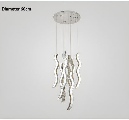 Menaggio | Gold Crystal Wave Light Fixture, Gold, 47.2'' (17 Lights)By Miron Demid LLC