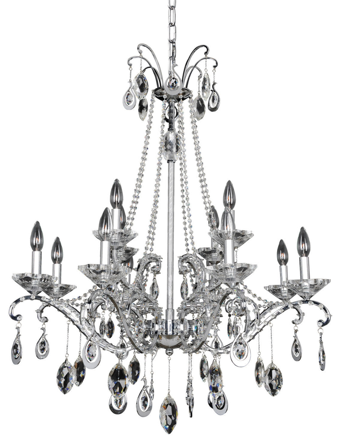 Torrelli (8+4) Light 2 Tier ChandelierBy Allegri Crystal by Kalco Lighting