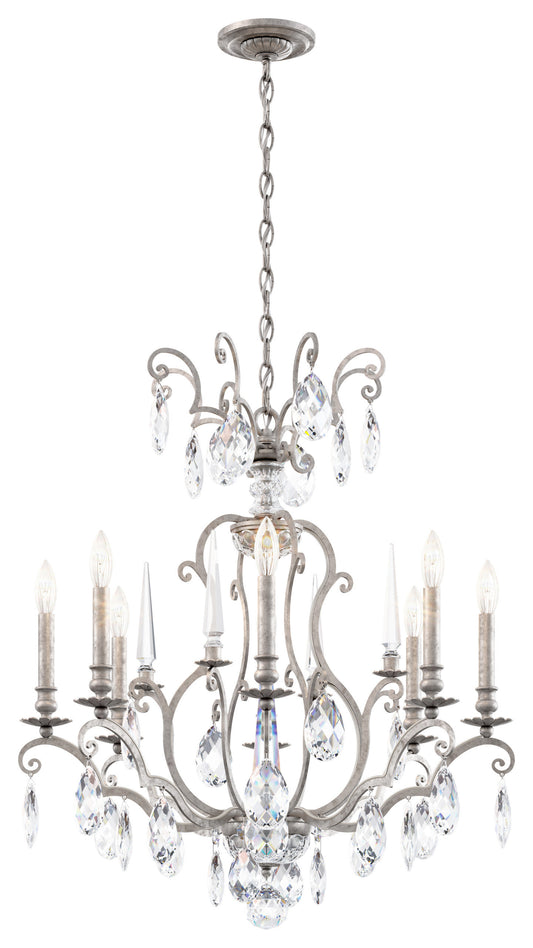 Schonbek Rn3871N-48H 8 Light Crystal Chandelier, Antique SilverBy Schonbek