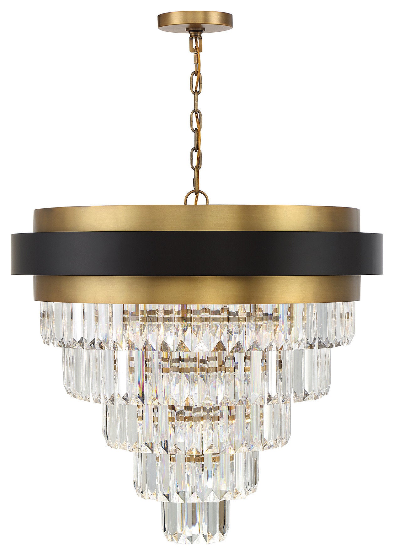 Marquise 9-Light Chandelier, Matte Black With Warm Brass AccentsBy Savoy House