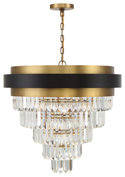 Marquise 9-Light Chandelier, Matte Black With Warm Brass AccentsBy Savoy House