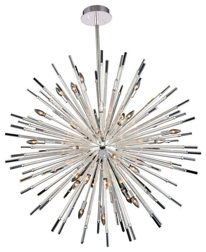 Sprazzo 48x55" 36-Light Contemporary Large Pendants, SilverBy Allegri Crystal by Kalco Lighting