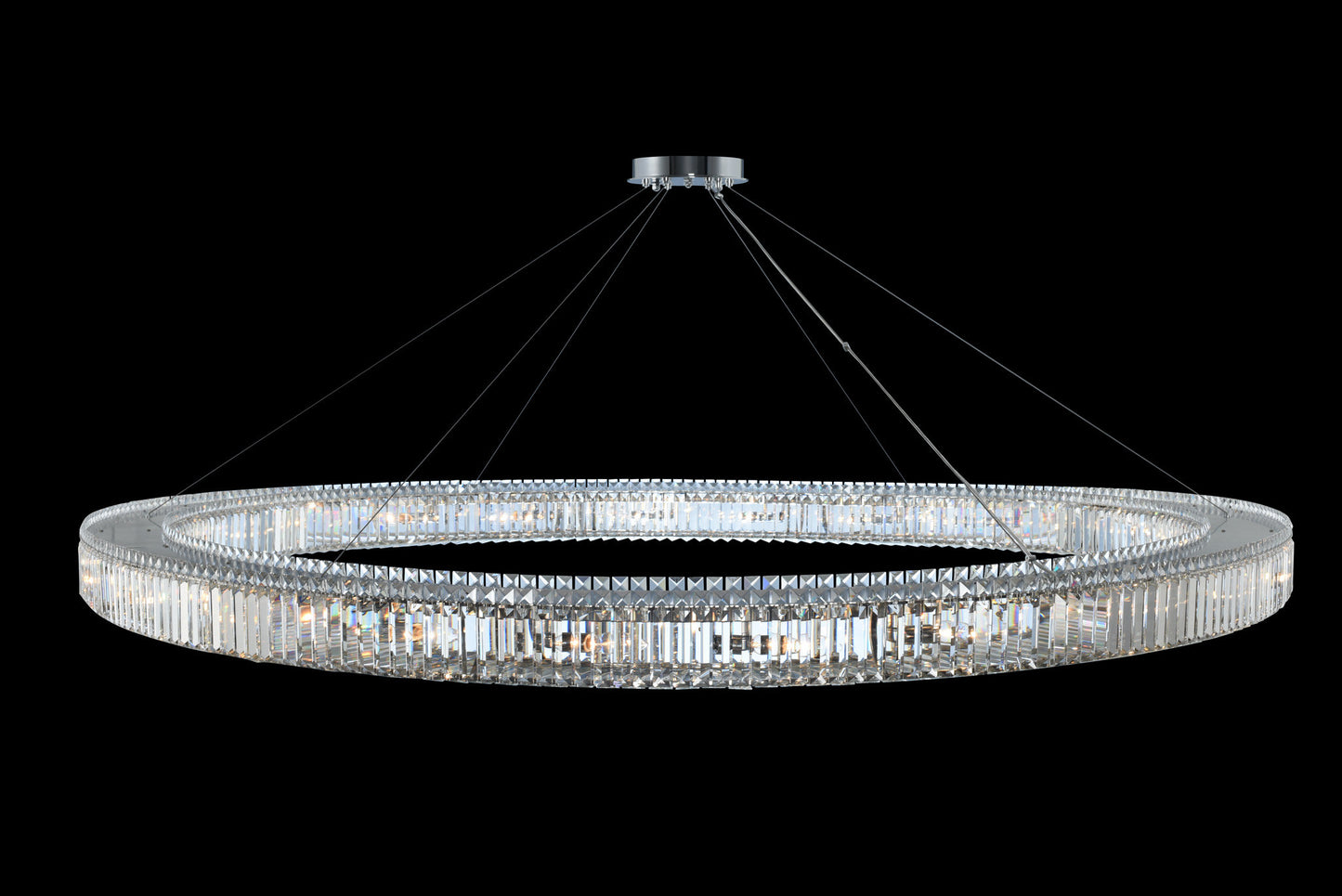 Rondelle 84x5" 24-Light Contemporary Large Pendants by AllegriBy Allegri Crystal by Kalco Lighting