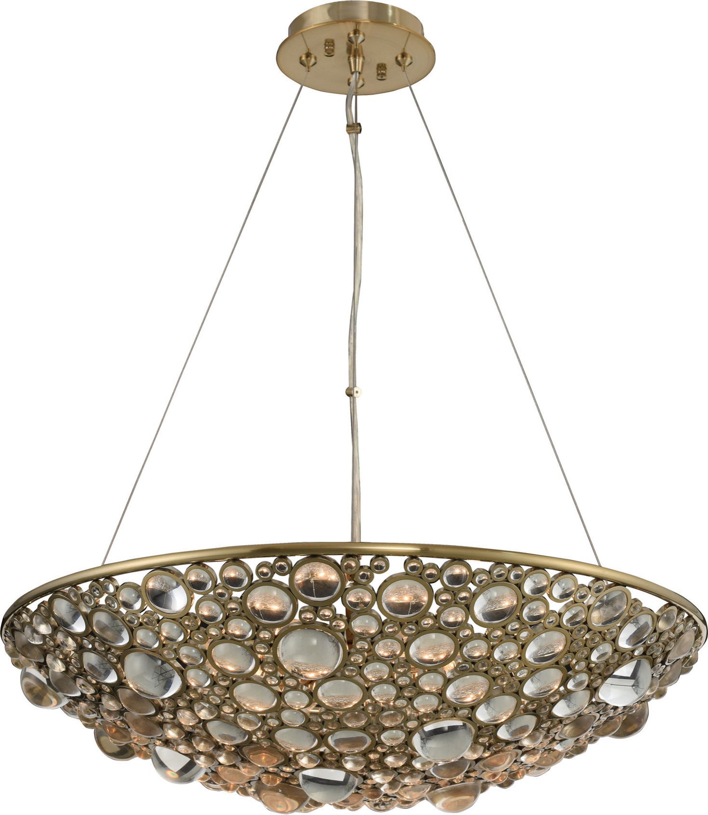 Ciottolo Pendant, Brushed Champagne Gold, 24"By KALCO LIGHTING