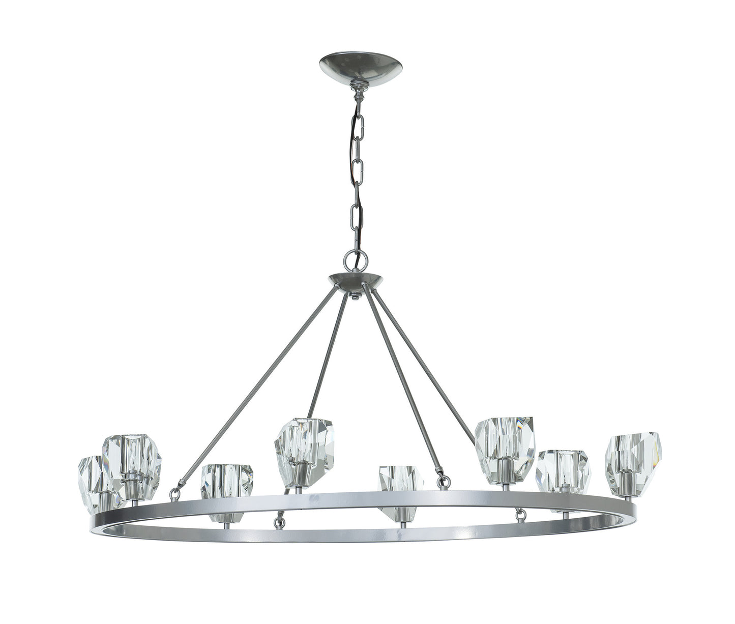 Gatsby 8-Light Chandelier, Sterling Finish, Crystal AccentsBy Hubbardton Forge