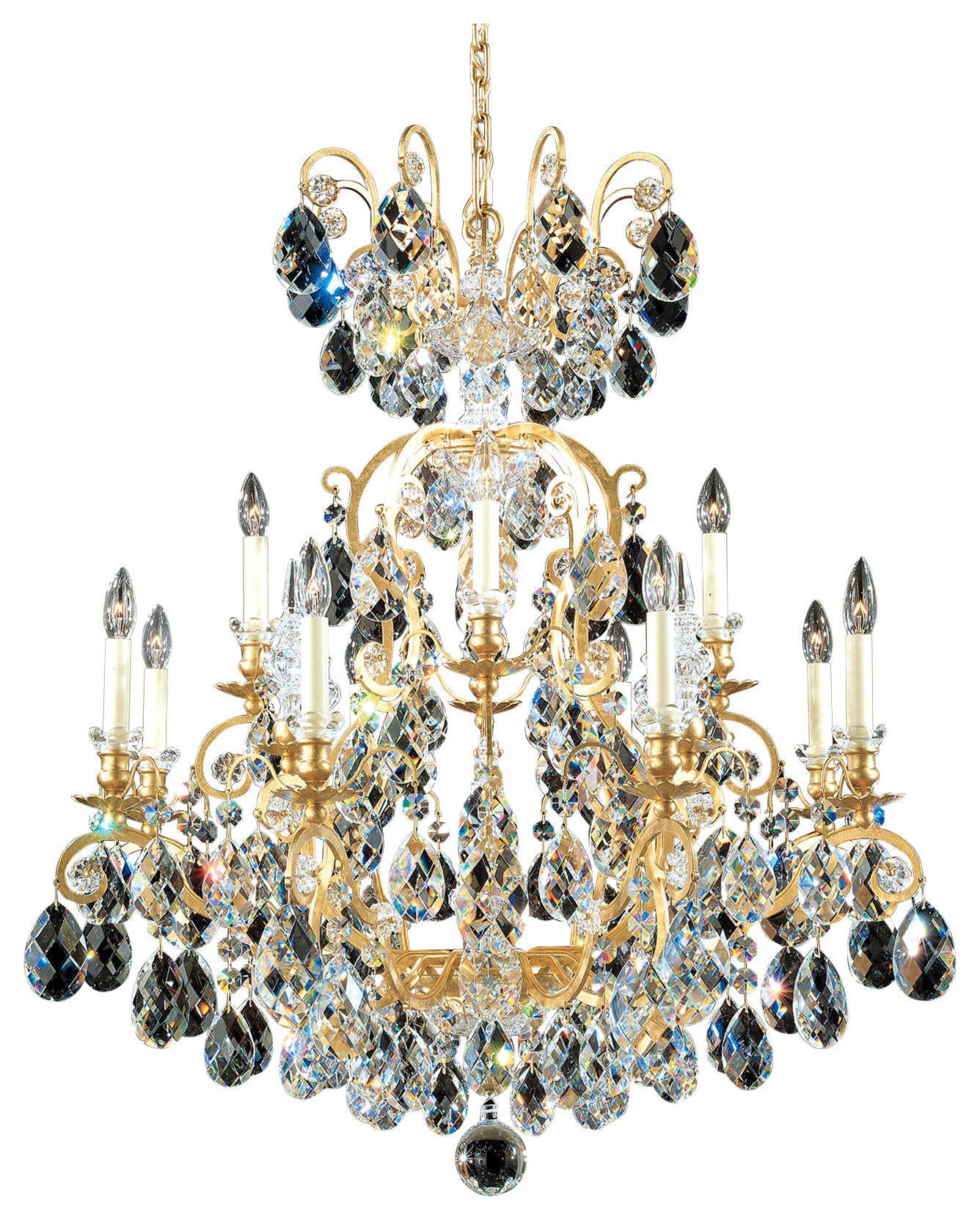 Renaissance 13-Light Chandelier in Heirloom Gold With Clear Heritage CrystalBy Schonbek