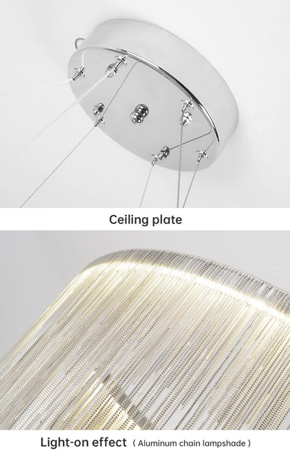 Zagarolo | Luxury Postmodern Round Silver Chandelier for Bedroom, Doubleround31.5"By Miron Demid LLC