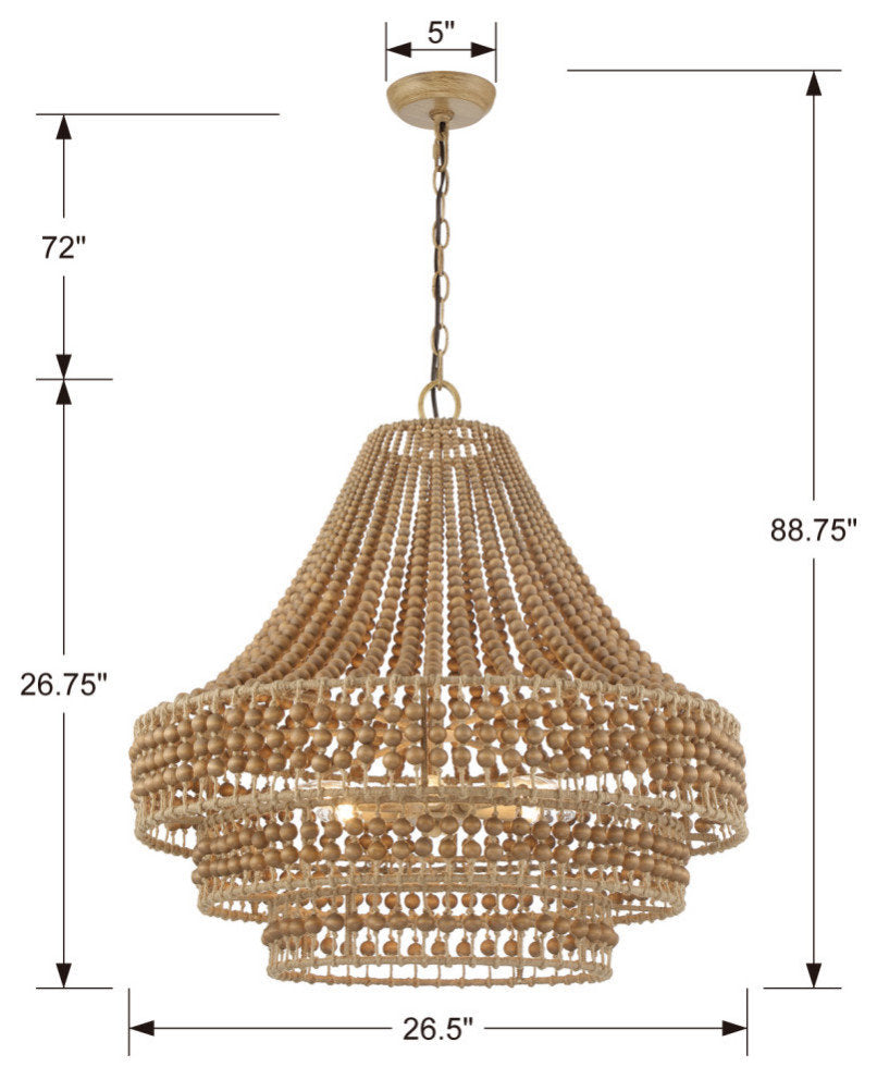 Crystorama Silas 6-Light Chandelier Burnished SilverBy Crystorama Lighting