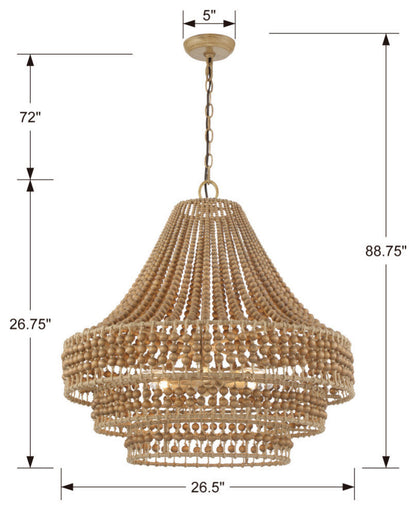 Crystorama Silas 6-Light Chandelier Burnished SilverBy Crystorama Lighting