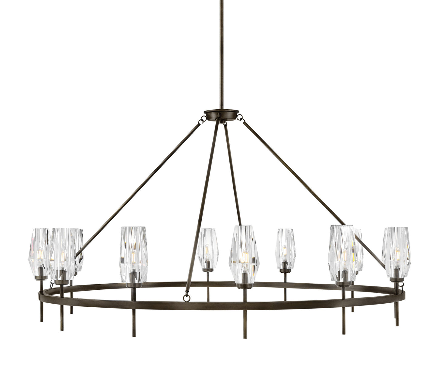 Hinkley Lighting 38259 Ana 12 Light 58"W Crystal Ring Chandelier - Black OxideBy Hinkley