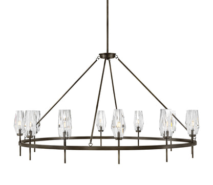 Hinkley Lighting 38259 Ana 12 Light 58"W Crystal Ring Chandelier - Black OxideBy Hinkley