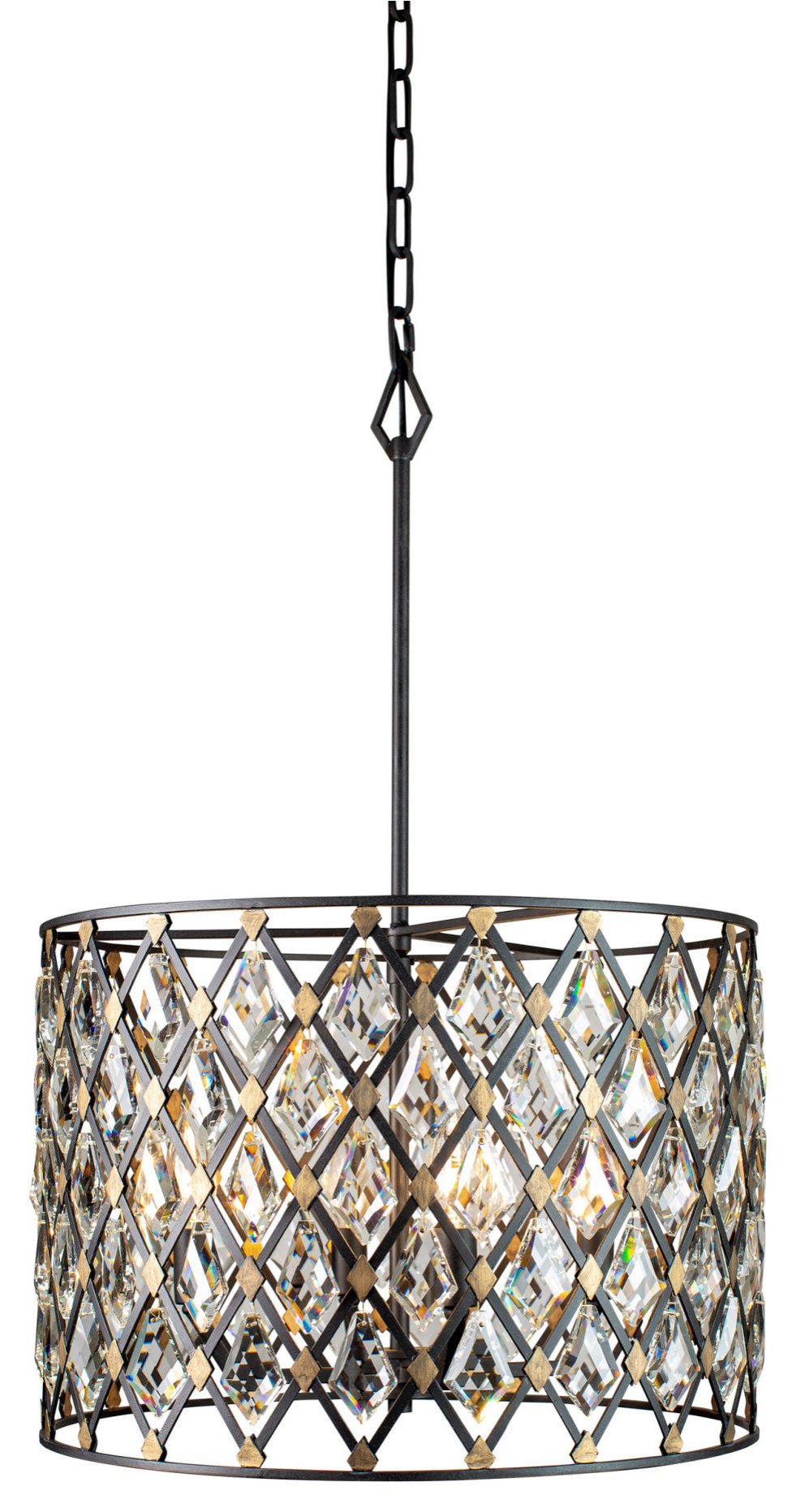 Varaluz 345P04 Windsor 4 Light 18"W Crystal Pendant - Carbon / Havana GoldBy Varaluz
