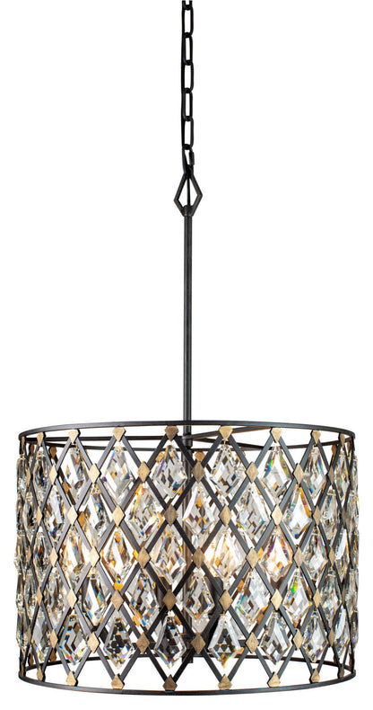 Varaluz 345P04 Windsor 4 Light 18"W Crystal Pendant - Carbon / Havana GoldBy Varaluz