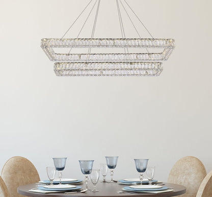 Elegant Lighting 3504G50L2 Monroe 50"W LED Crystal Linear - GoldBy Elegant Furniture & Lighting