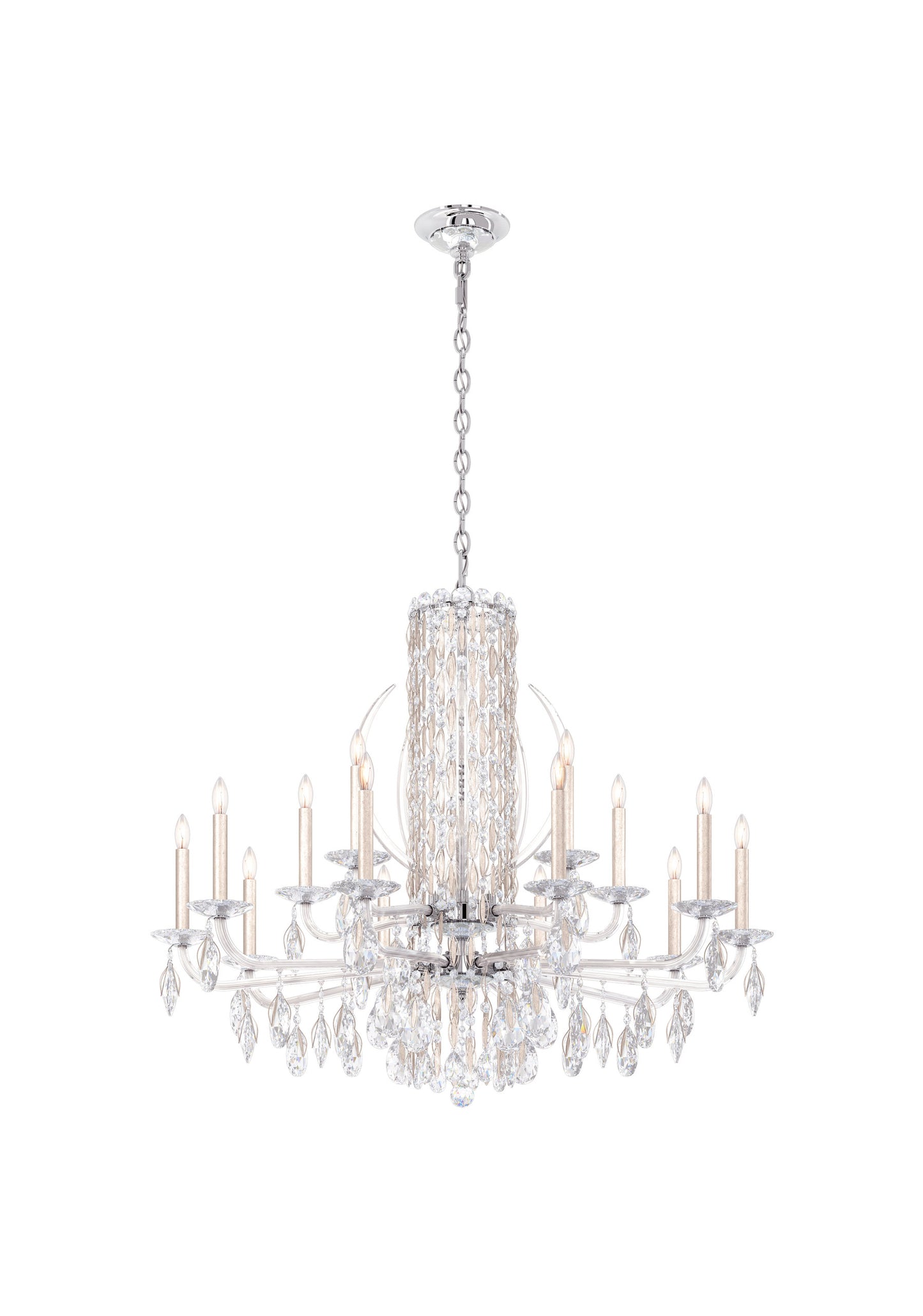 Schonbek Rs8315N-48H 15 Light Crystal Chandelier, Antique SilverBy Schonbek