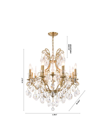 Antique Brass Crystal ChandelierBy Design Living