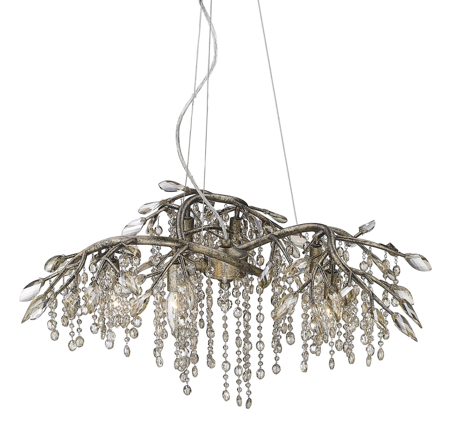 Golden Lighting 9903-6 MG Autumn Twilight 6 Light Chandelier in Mystic GoldBy Golden Lighting